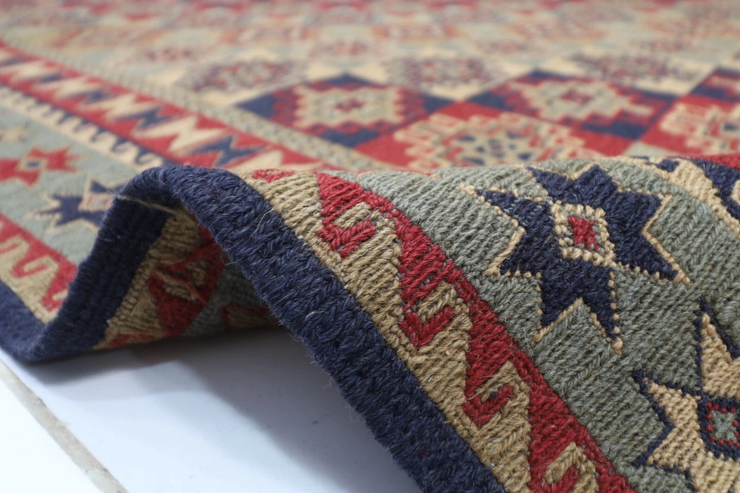 229 x 301 cm | Sumak Afghan Tribal Hand Knotted Kilim