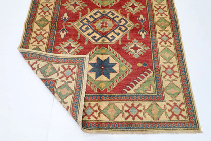 145 x 184 cm | Kazak Tribal Hand Knotted Veg Dye Wool Carpet