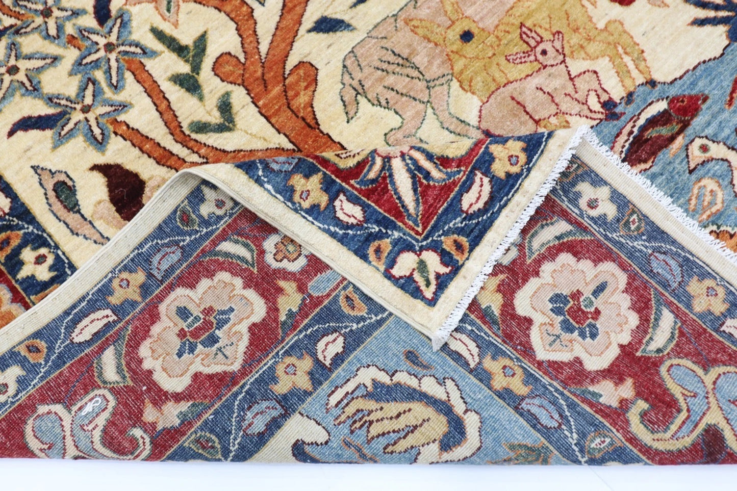 195 x 295 cm | Animal Paradise Afghan Tribal Hand Knotted Carpet