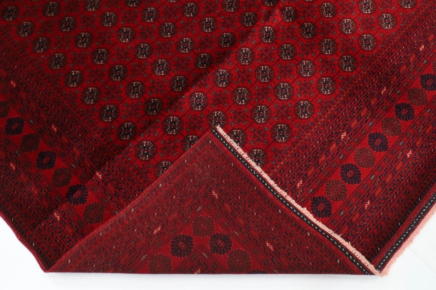 202 x 298 cm | Fine Mori Bokhara Afghan Tribal Hand Knotted Carpet