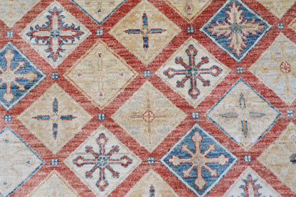 172 x 248 cm | Oriental Afghan Tribal Hand Knotted Veg Dye Wool Carpet
