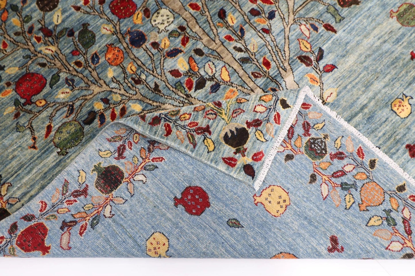 178 x 246 cm | Pomegranate Afghan Tribal Hand Knotted Veg Dye Wool Carpet