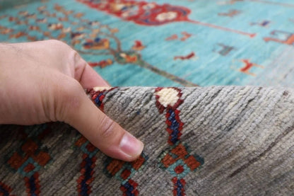 252 x 299 cm | Tree Afghan Tribal Hand Knotted Carpet