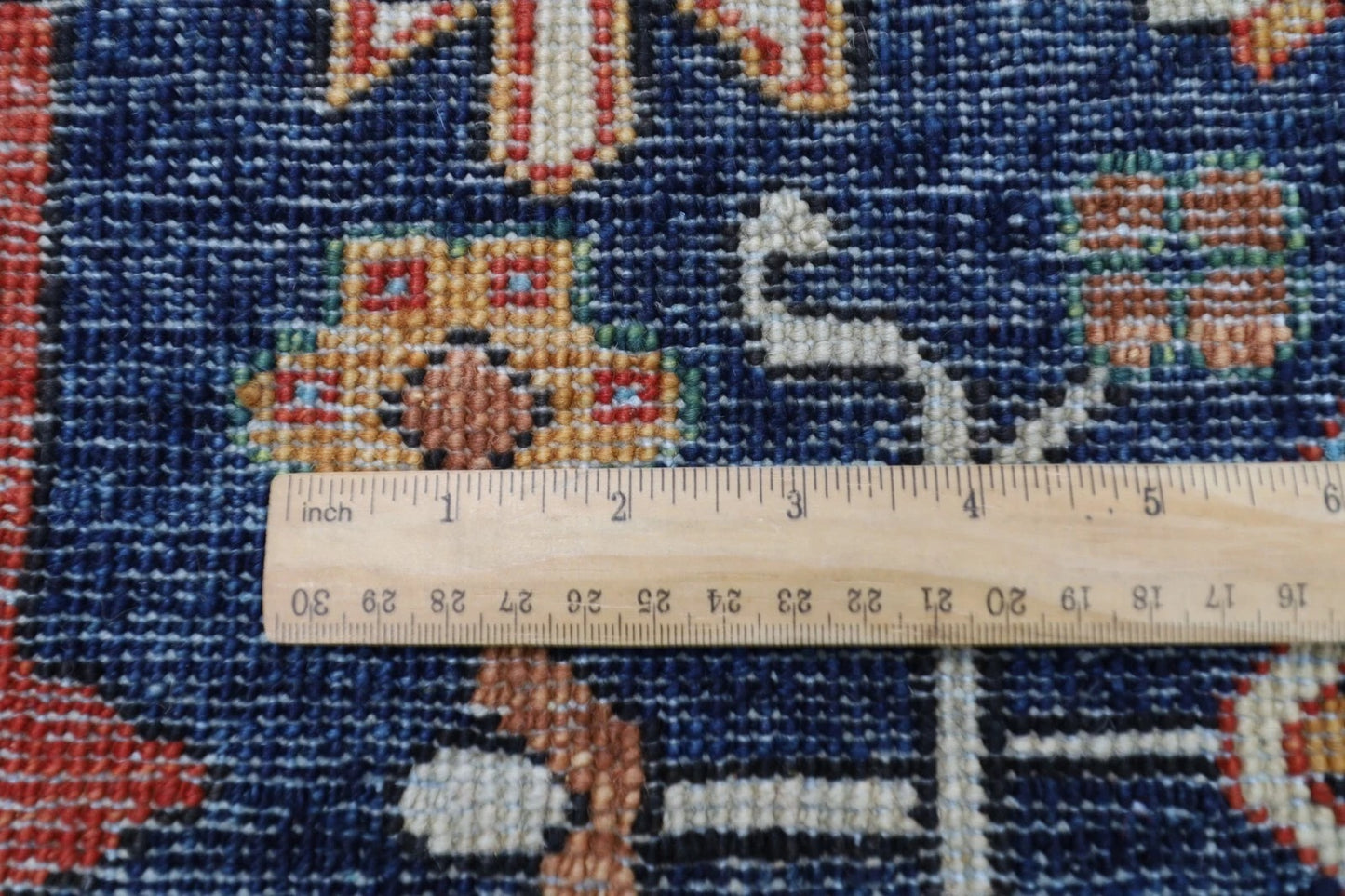 84 x 305 cm | Navy Blue Afghan Tribal Hand Knotted Wool Runner