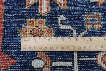 84 x 305 cm | Navy Blue Afghan Tribal Hand Knotted Wool Runner