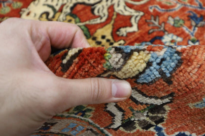 197 x 298 cm | Orange Afghan Tribal Hand Knotted Carpet