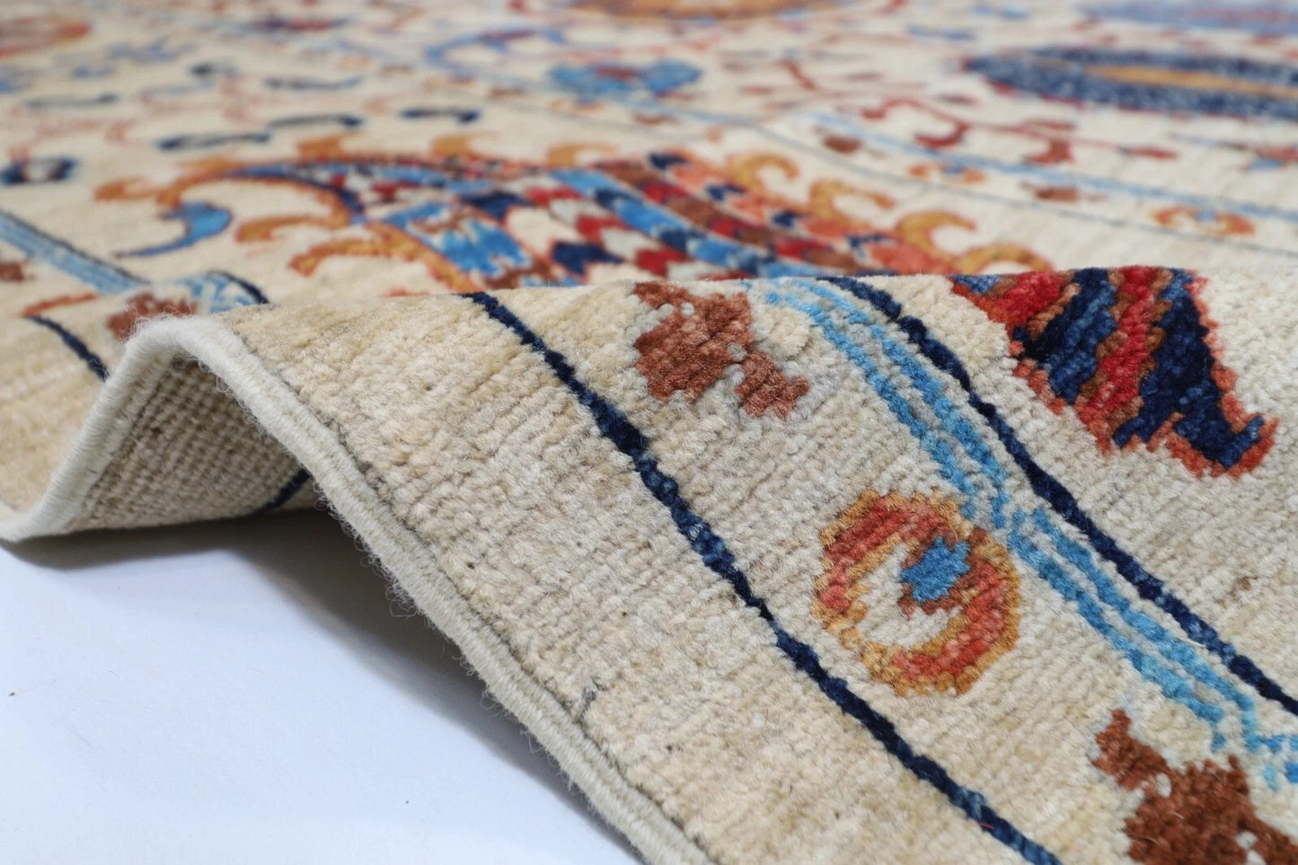 184 x 268 cm |  Suzani Beige Afghan Tribal Hand Knotted Veg Dye Wool carpet