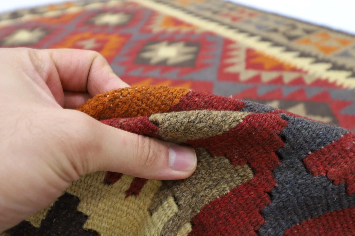 157 x 250 cm | Flat Weave Afghan Tribal Hand Knotted Veg Dye Wool Carpet