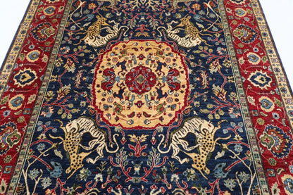199 x 298 cm | Animal Afghan Tribal Hand Knotted Carpet