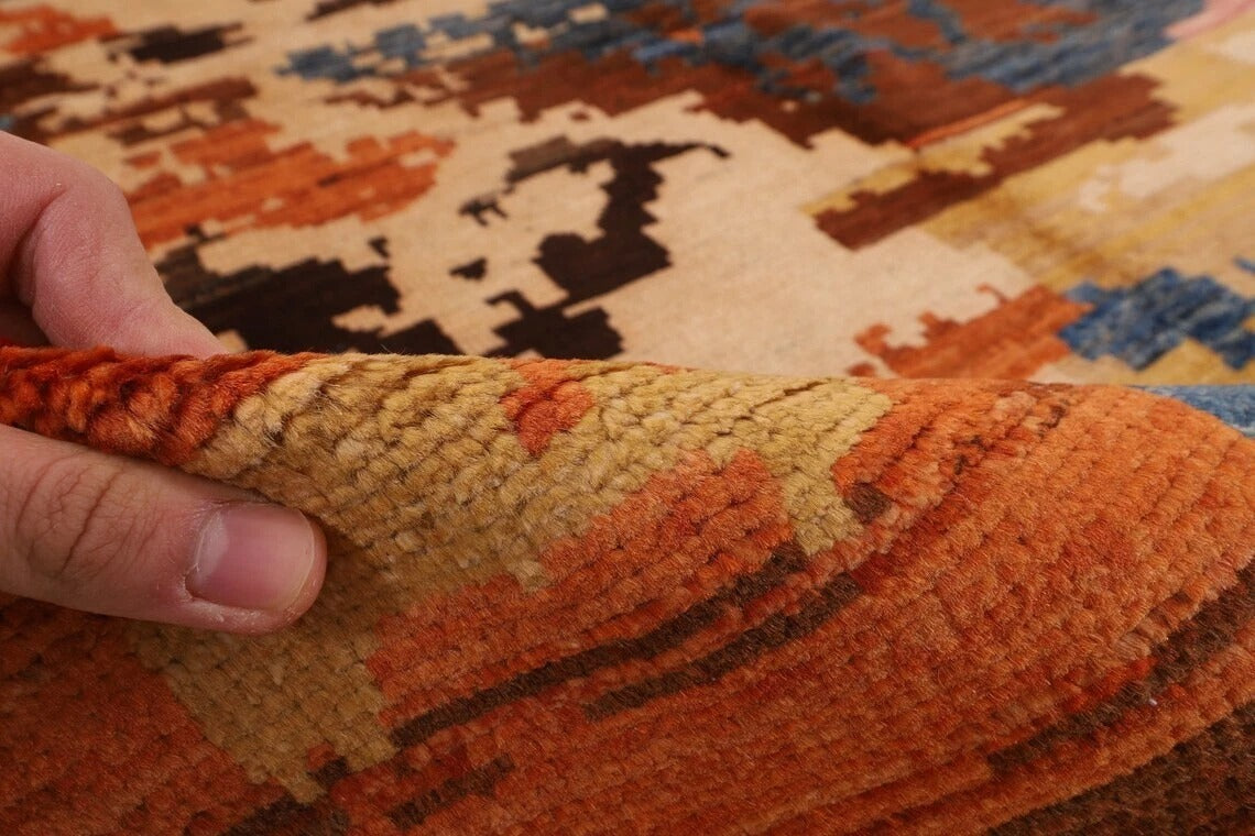 197 x 298 cm | Abstract Afghan Tribal Hand Knotted Carpet