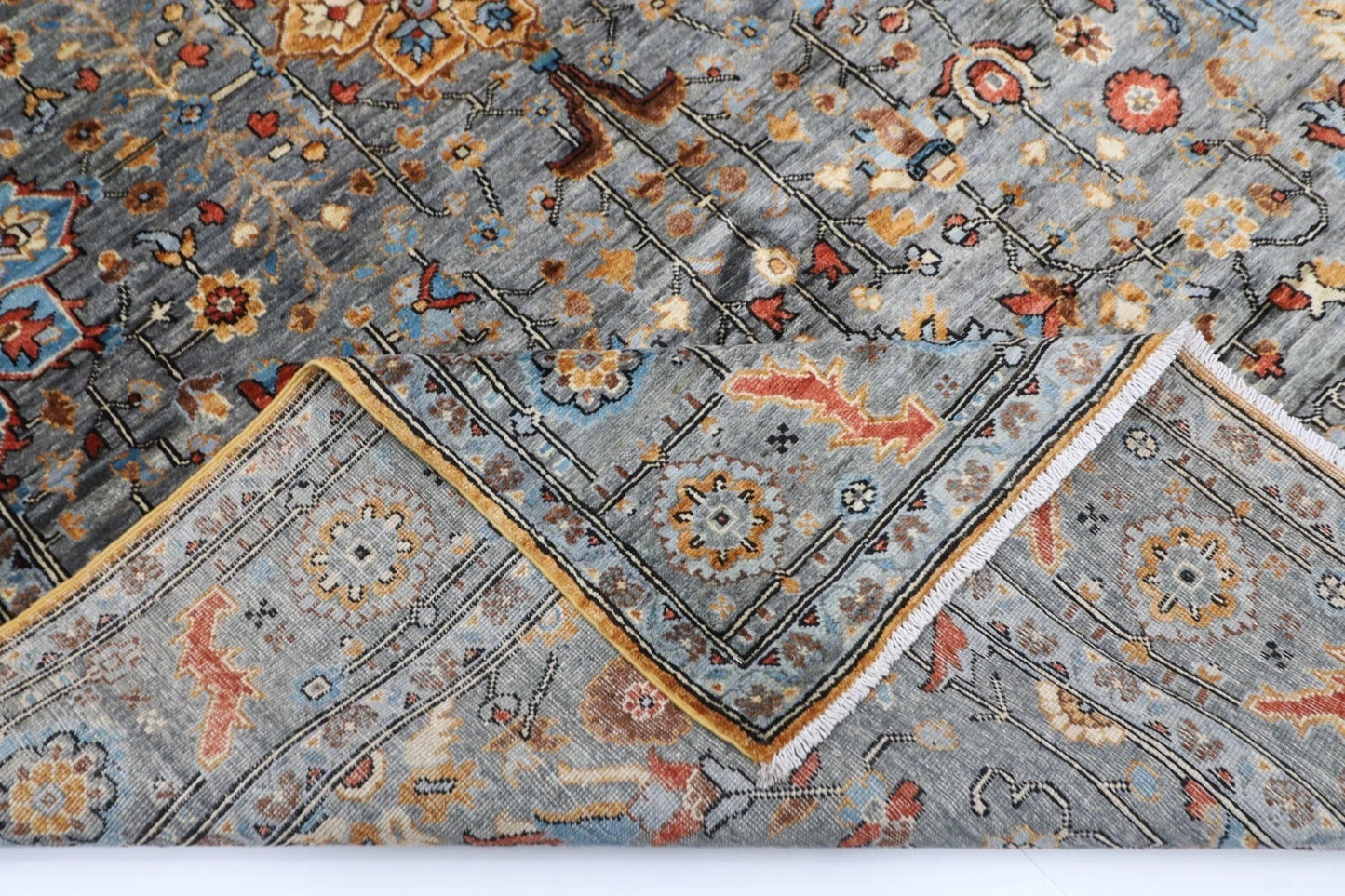 180 x 275 cm |  Aryana Gray Afghan Tribal Hand Knotted Veg Dye Wool carpet