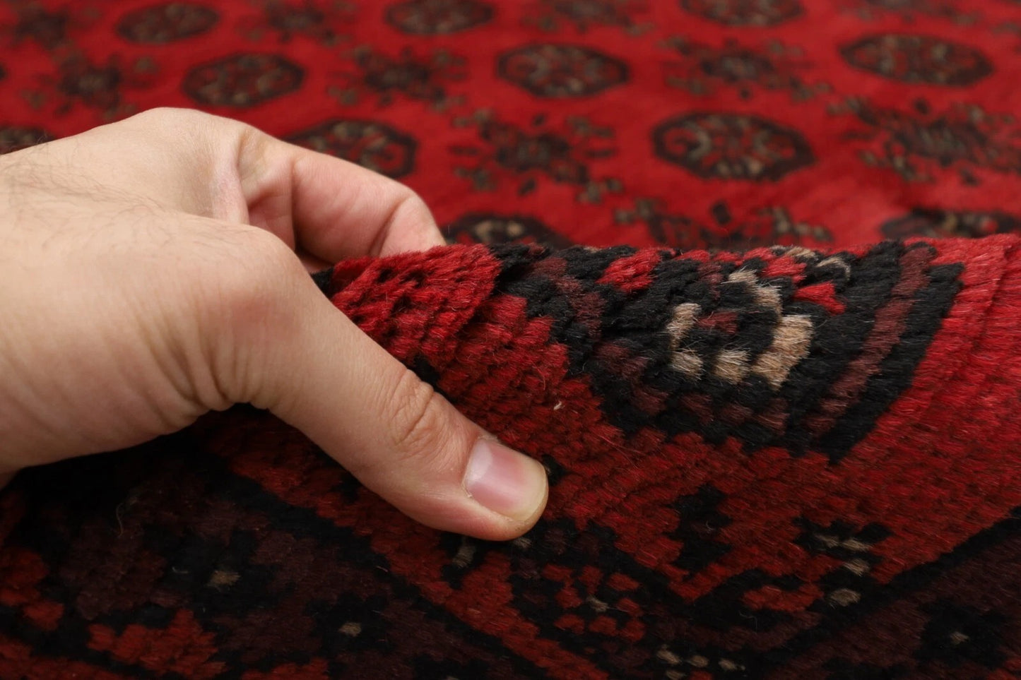 165 x 240 cm | Akja Bokhara Afghan Tribal Hand Knotted Veg Dye Wool Carpet