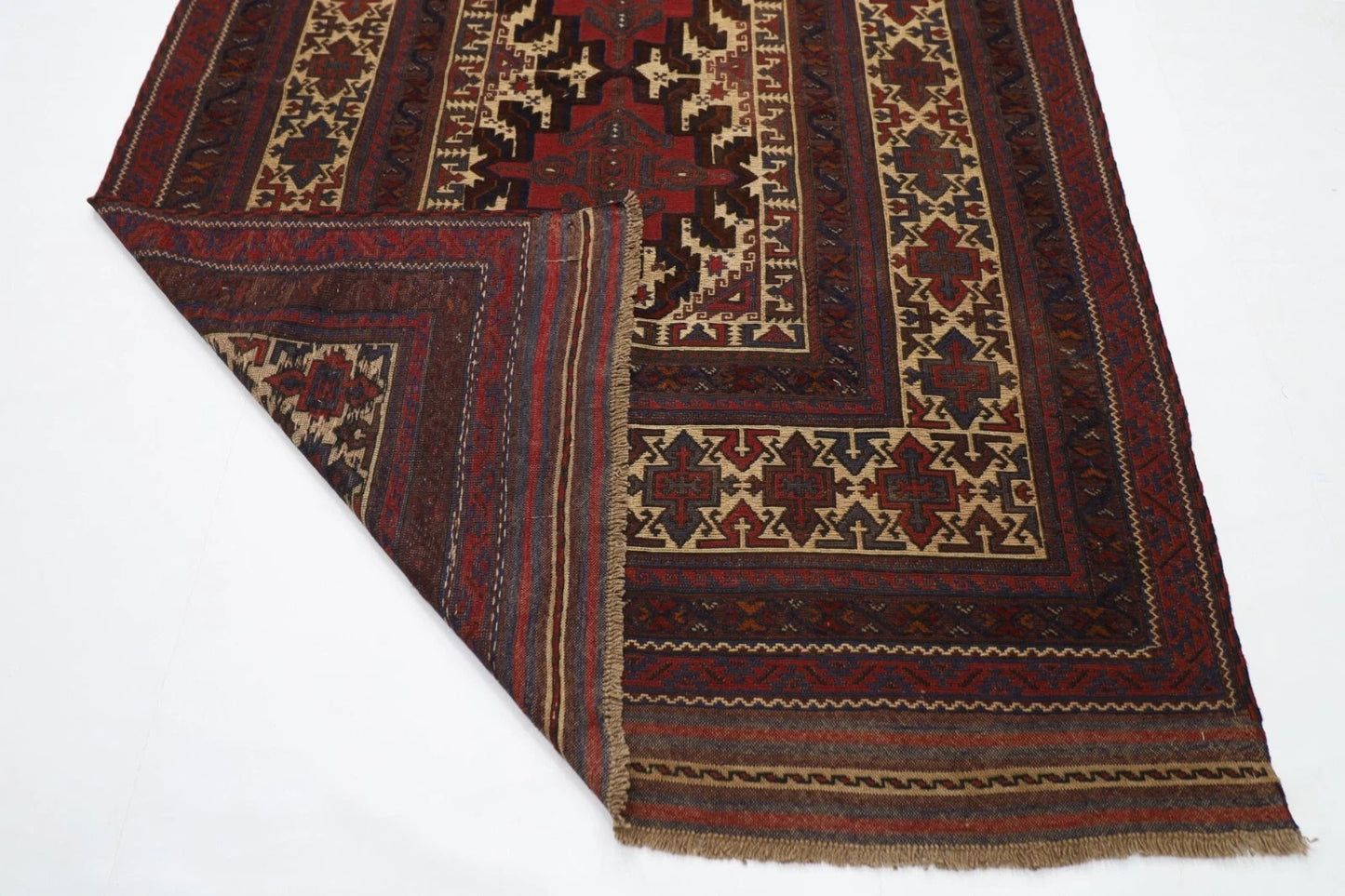 195 x 277 cm | Vintage Flat Weaved Kilim Afghan Tribal Hand Knotted Carpet