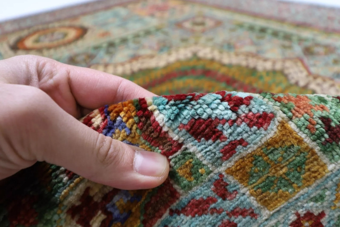 175 x 228 cm | Mamluk Afghan Tribal Hand Knotted Veg Dye Wool Carpet