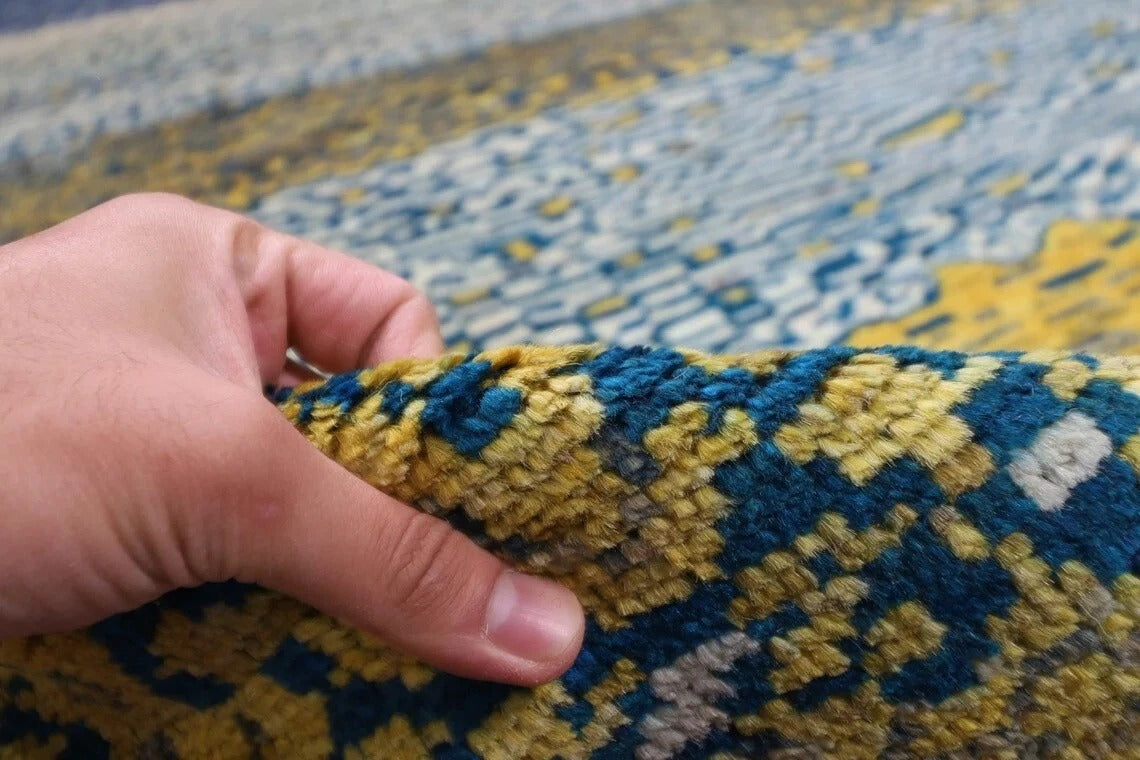 296 x 391 cm | Abstract Afghan Tribal Hand Knotted Carpet