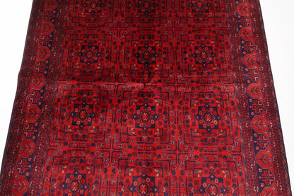 154 x 203 cm | Belgic Tribal Hand Knotted Veg Dye Wool Carpet
