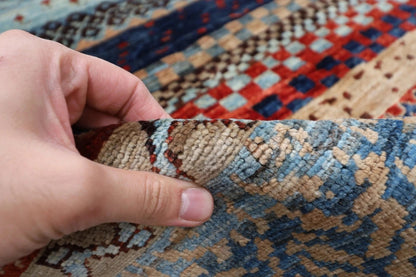 127 x 173 cm | Striped Afghan Tribal Hand Knotted Veg Dye Wool carpet