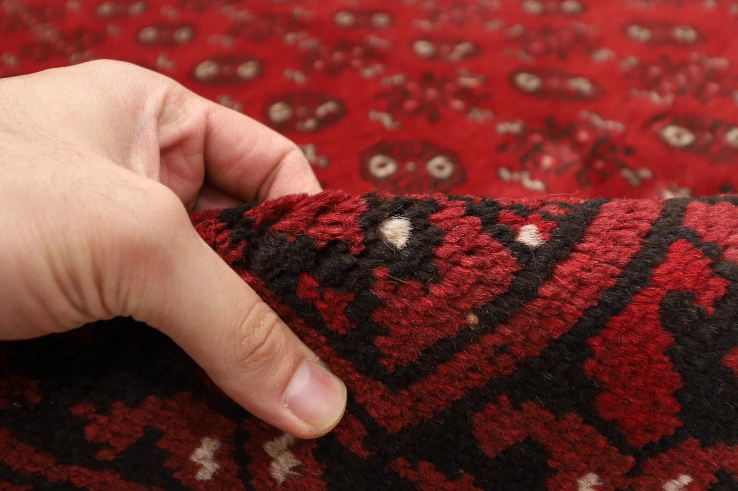 168 x 244 cm | Akja Bokhara Afghan Tribal Hand Knotted Veg Dye Wool Carpet