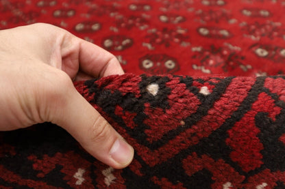 168 x 244 cm | Akja Bokhara Afghan Tribal Hand Knotted Veg Dye Wool Carpet