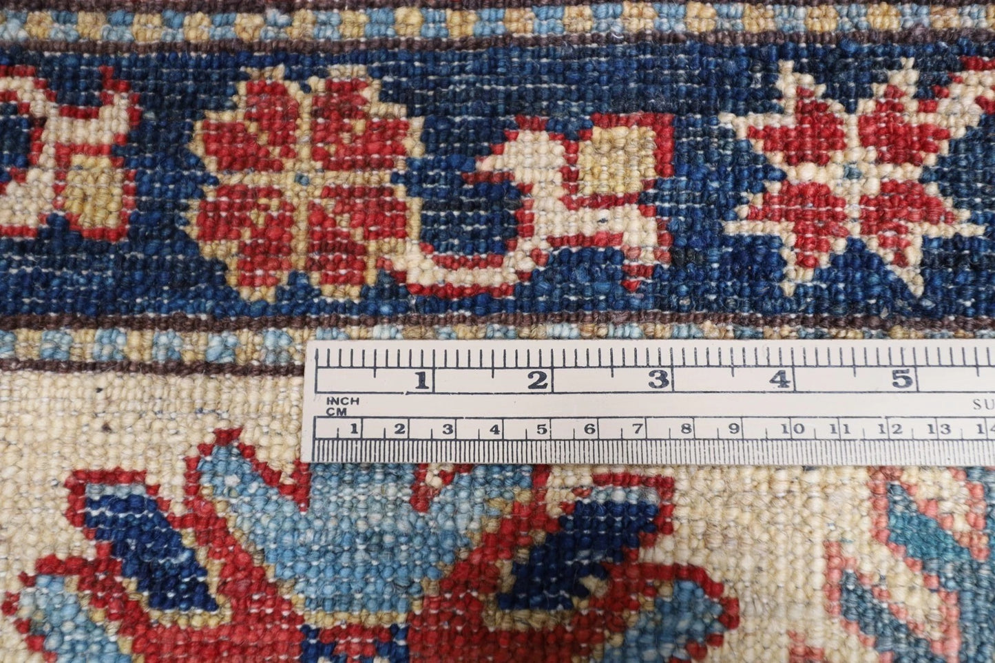 221 x 293 cm | Kazak Afghan Tribal Hand Knotted Carpet