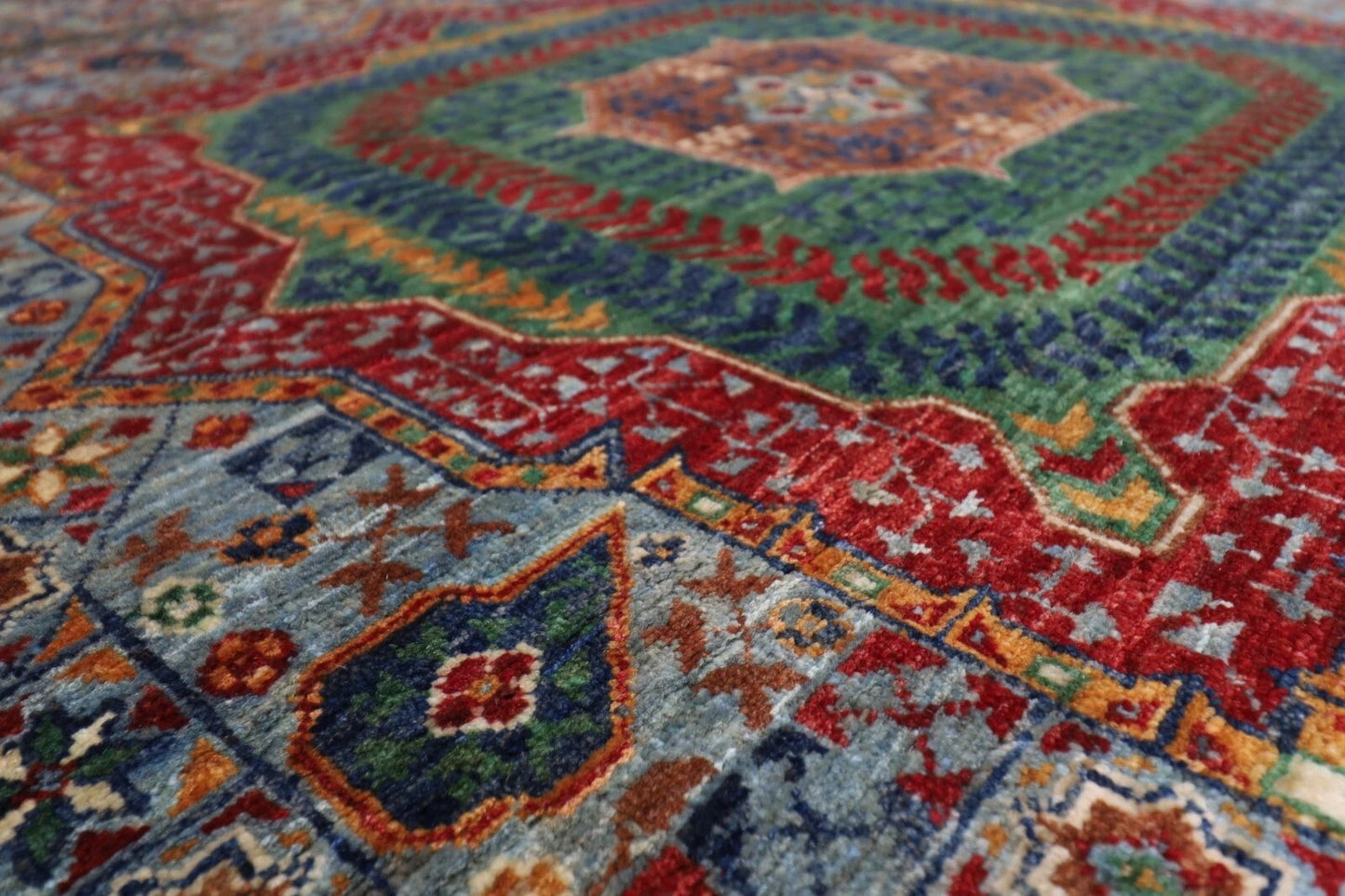 174 x 246 cm | Mamluk Afghan Tribal Hand Knotted Veg Dye Wool Carpet