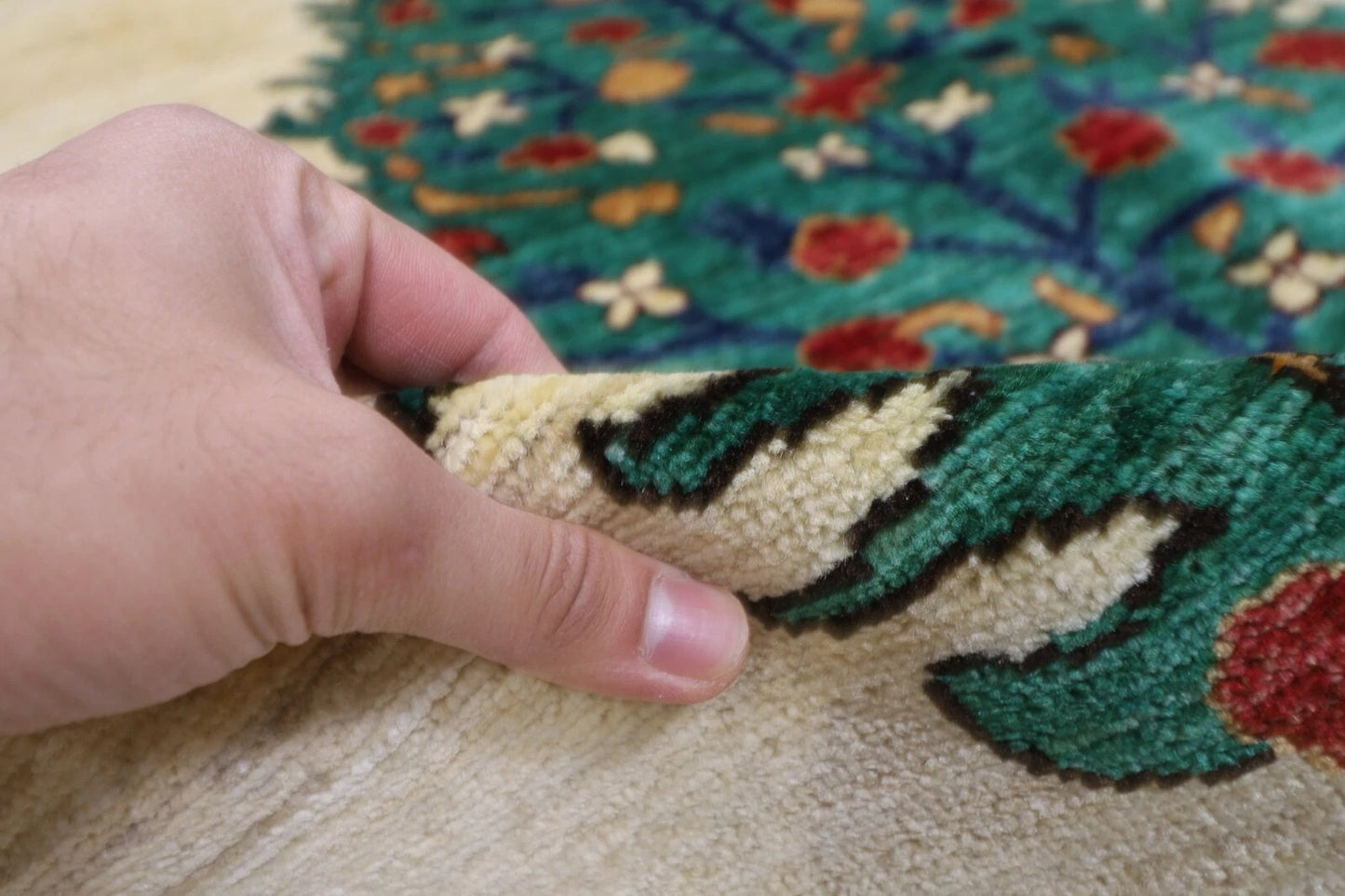 174 x 243 cm | Afghan Tribal Hand Knotted Veg Dye Wool Carpet