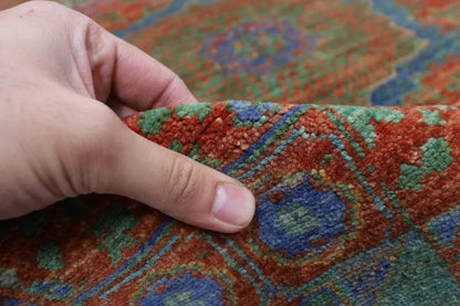 156 x 200 cm | Mamluk Afghan Tribal Hand Knotted Veg Dye Wool Carpet