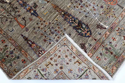 153 x 202 cm | Tree of Life Afghan Tribal Hand Knotted Veg Dye Wool Carpet