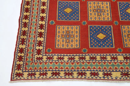 188 x 234 cm | Kilim Afghan Tribal Hand Knotted Veg Dye Wool Carpet