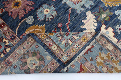 276 x 362 cm | Oushak Navy Afghan Tribal Hand Knotted Carpet