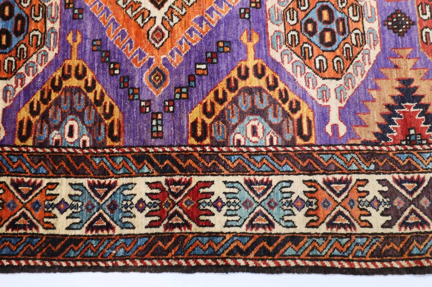160 x 226 cm | Purple Afghan Tribal Hand Knotted Veg Dye Wool carpet
