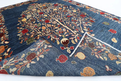 171 x 242 cm | Pomegranate Afghan Tribal Hand Knotted Veg Dye Wool Carpet