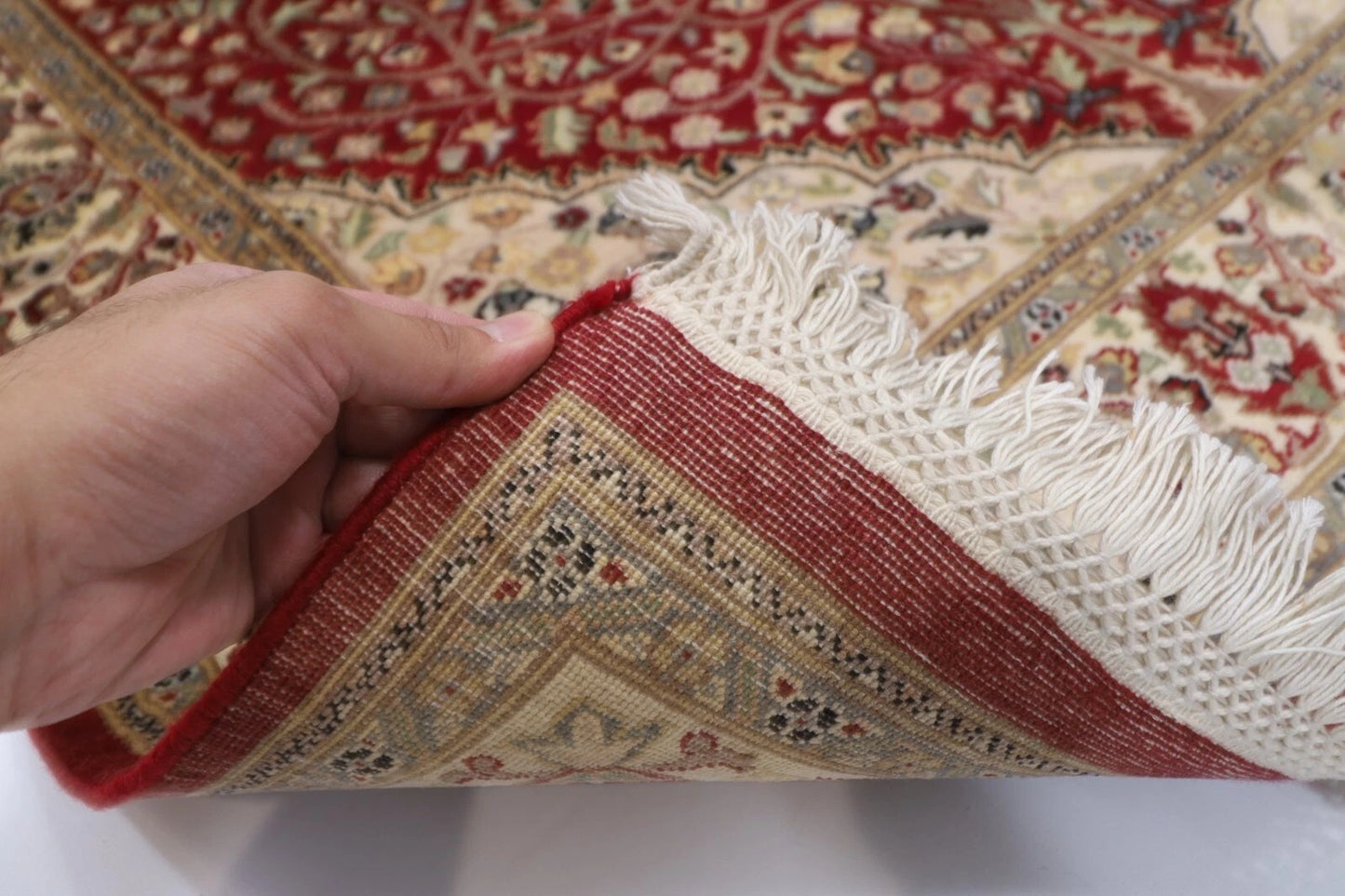 127 x 187 cm | Heriz Tribal Hand Knotted Veg Dye Wool carpet