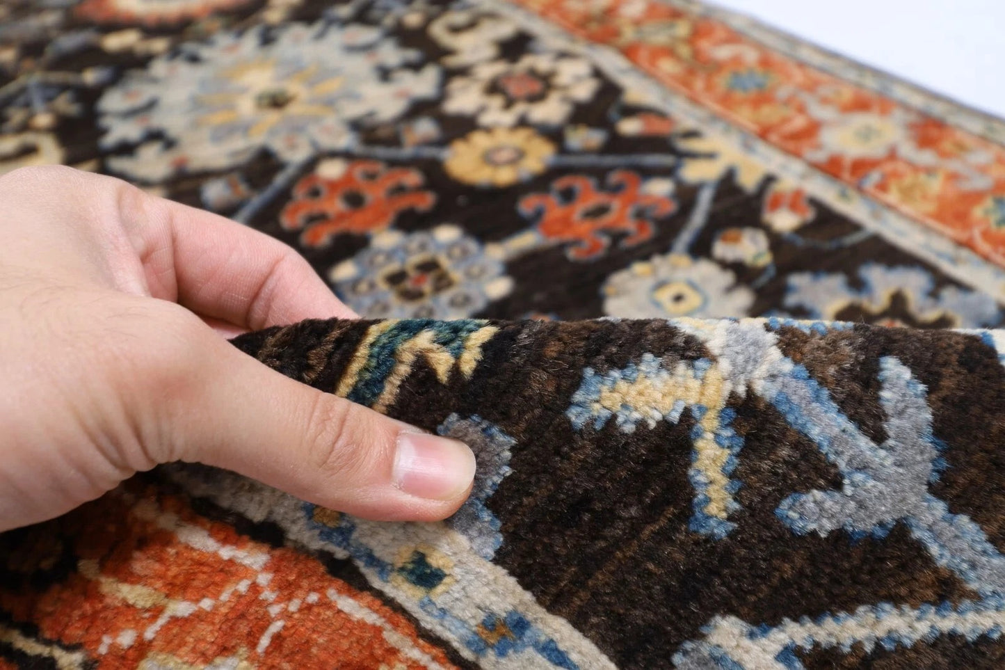 81 x 441 cm | Brown Afghan Tribal Hand Knotted Wool Runner