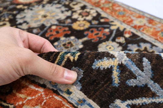 81 x 441 cm | Brown Afghan Tribal Hand Knotted Wool Runner