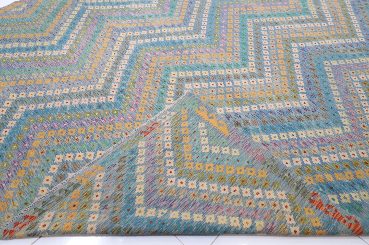 318 x 416 cm | Flat Weaved Afghan Tribal Hand Knotted Kilim