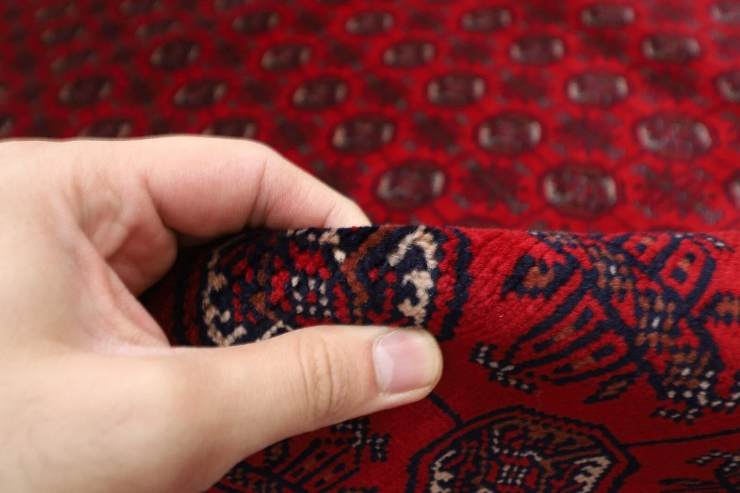 200 x 291 cm | Fine Mori Bokhara Afghan Tribal Hand Knotted Carpet
