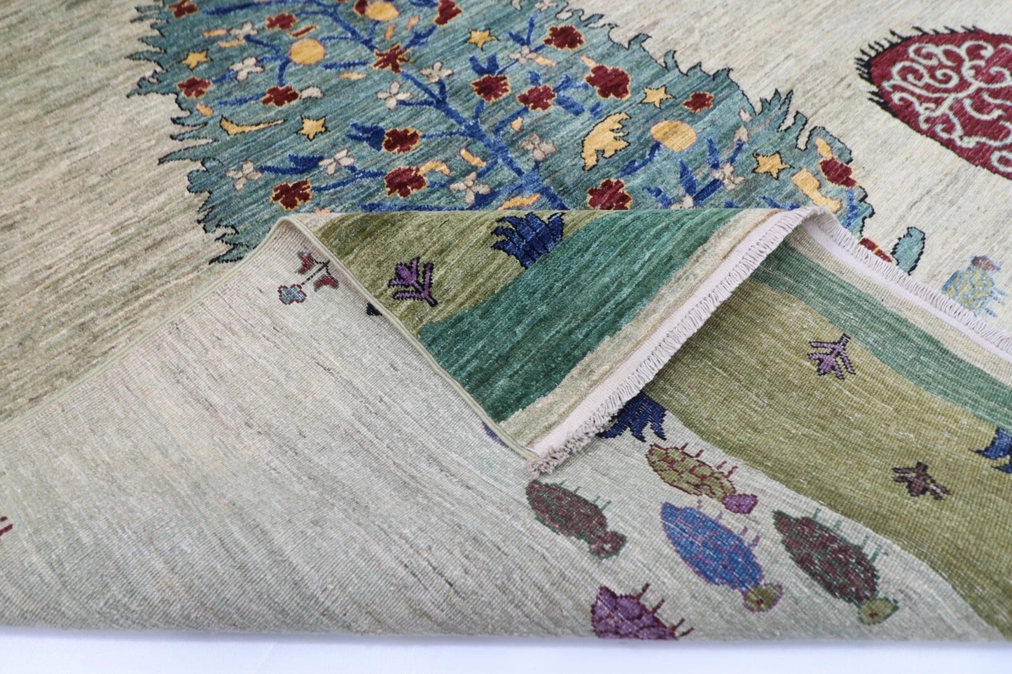 170 x 248 cm | Tree Afghan Tribal Hand Knotted Veg Dye Wool Carpet