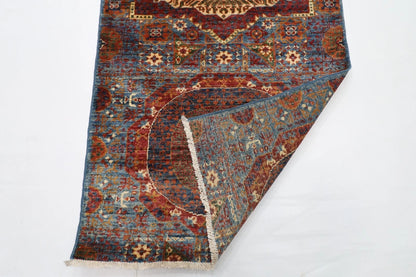 82 x 925 cm | Mamluk Blue Afghan Tribal Hand Knotted Wool Runner
