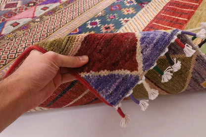 202 x 298 cm | Striped Gabbeh Afghan Tribal Hand Knotted Carpet