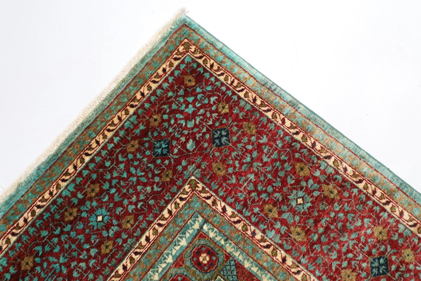 179 x 241 cm | Mamluk Afghan Tribal Hand Knotted Veg Dye Wool Carpet