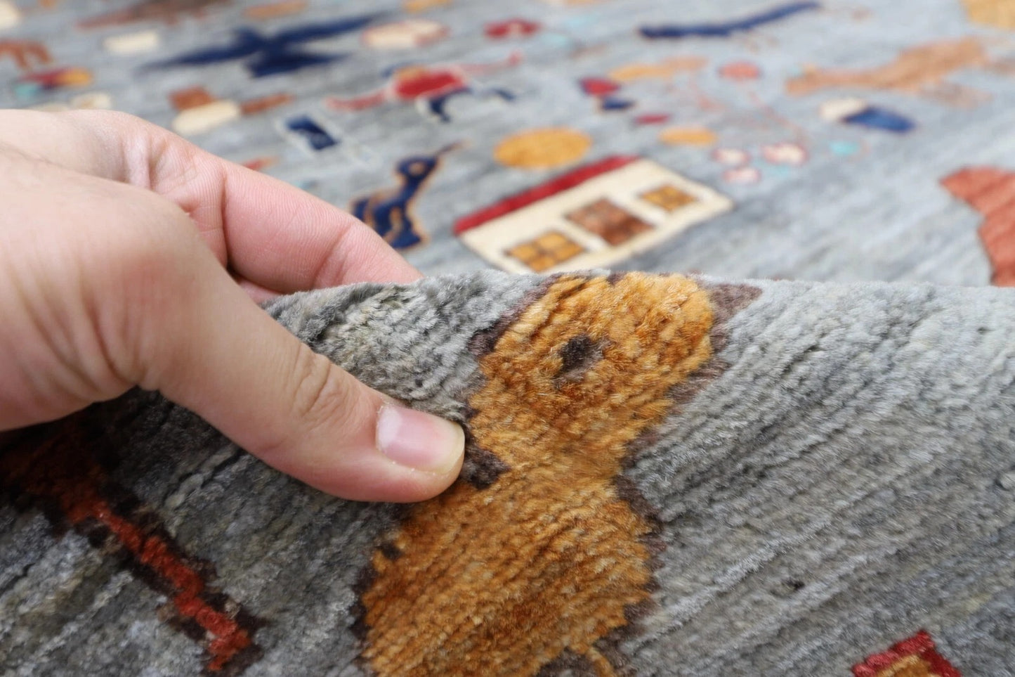186 x 278 cm | Landscape Gabbeh Animal Afghan Tribal Hand Knotted Veg Dye Wool carpet