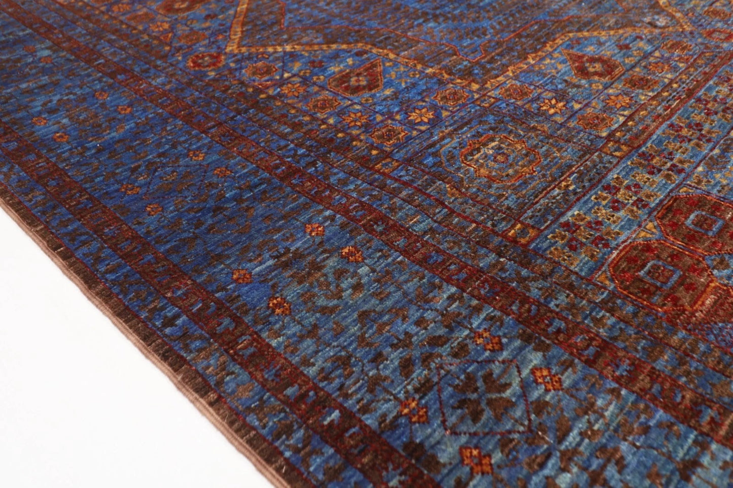 174 x 245 cm | Mamluk Afghan Tribal Hand Knotted Veg Dye Wool Carpet