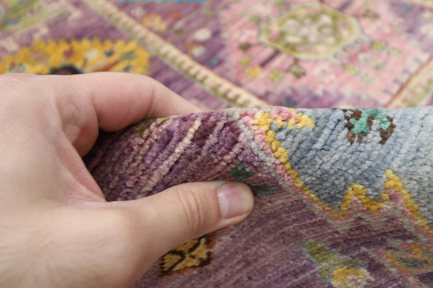 168 x 252 cm | Waziri Pink Afghan Tribal Hand Knotted Veg Dye Wool Carpet