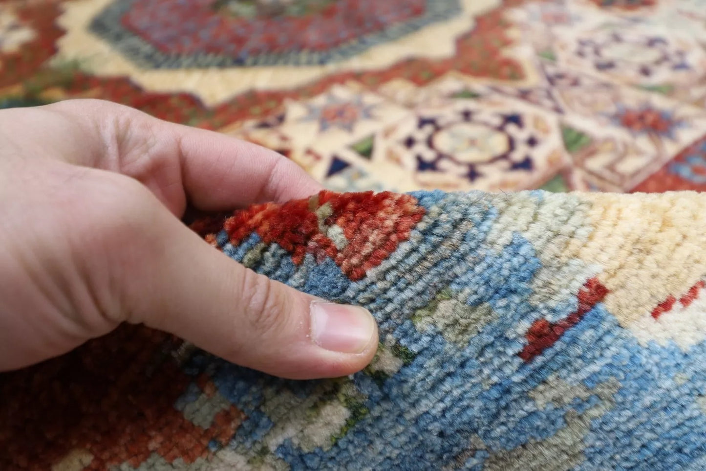 307 x 435 cm | Abstract Mamluk Afghan Hand Knotted Carpet