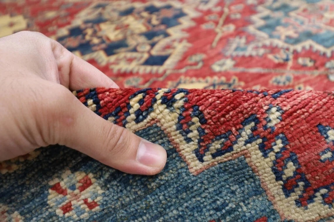 231 x 336 cm | Kazak Afghan Tribal Hand Knotted Carpet
