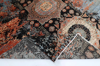 252 x 302 cm | Abstract Mamluk Afghan Tribal Hand Knotted Carpet