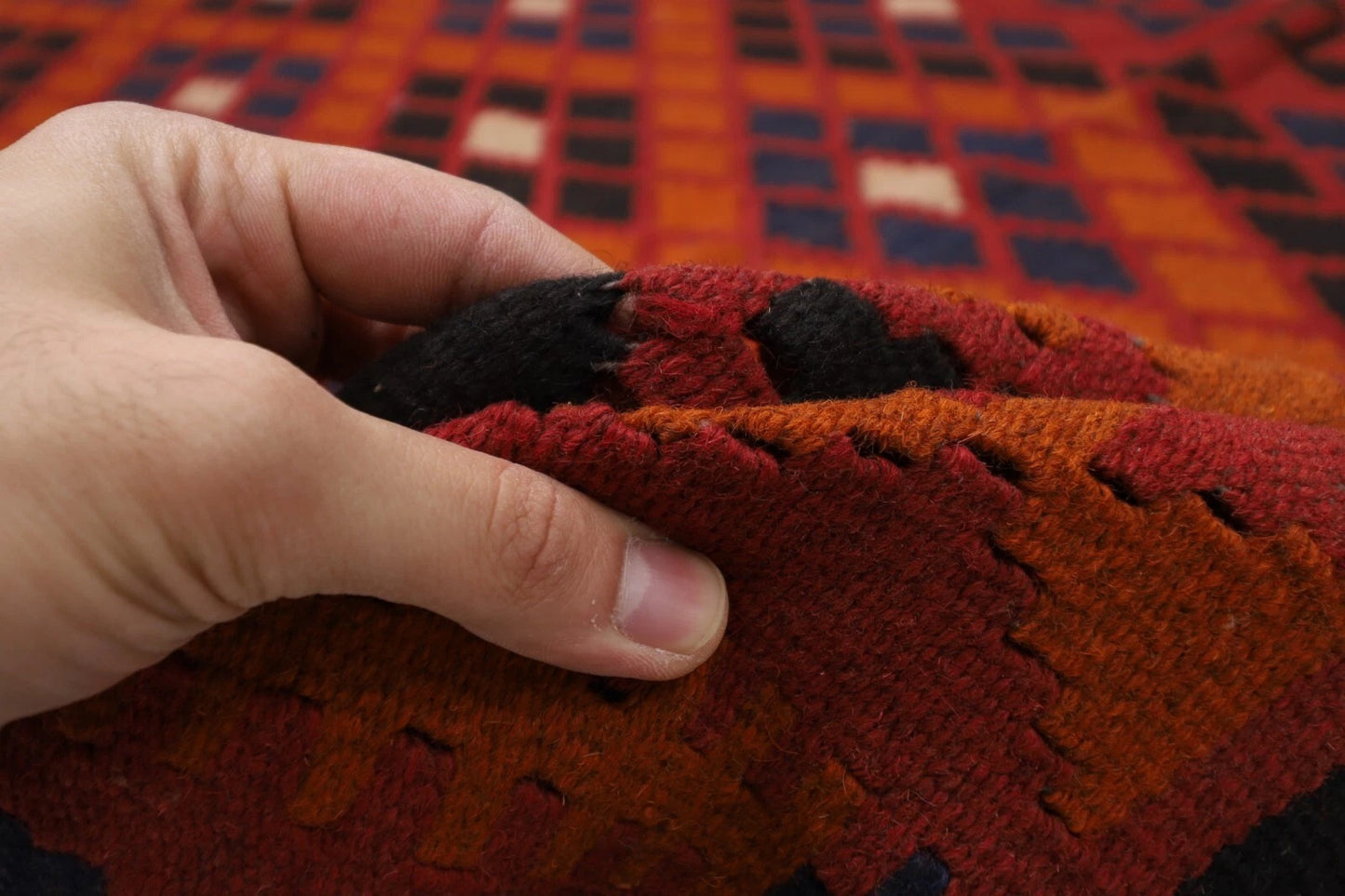 176 x 252 cm | Flat Weaved Afghan Tribal Hand Knotted Veg Dye Wool Carpet