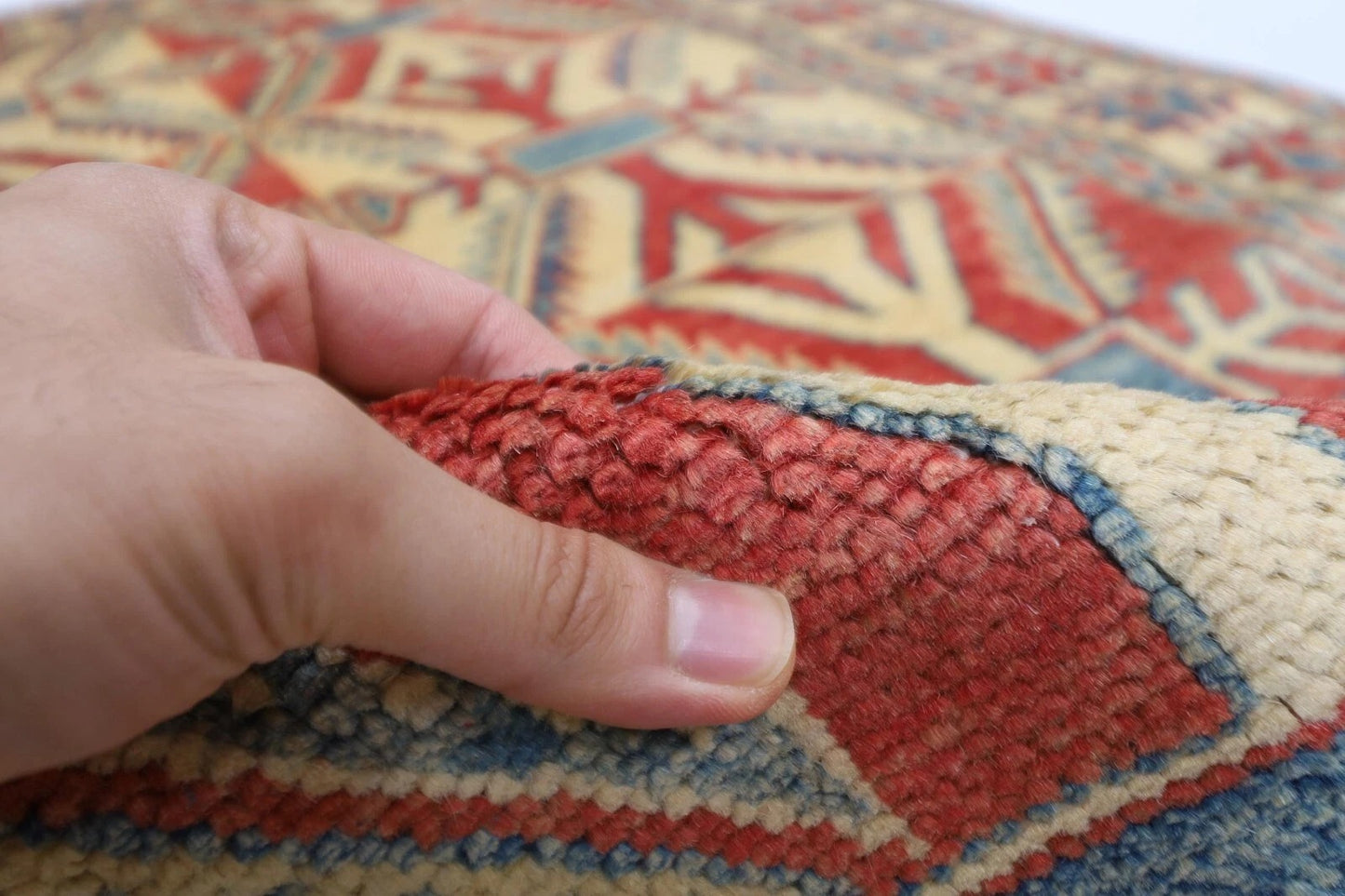 115 x 180 cm | Kazak Afghan Tribal Hand Knotted Veg Dye Wool carpet