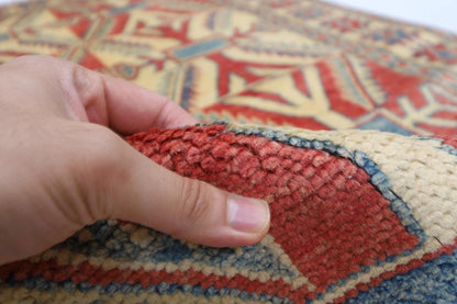 115 x 180 cm | Kazak Afghan Tribal Hand Knotted Veg Dye Wool carpet